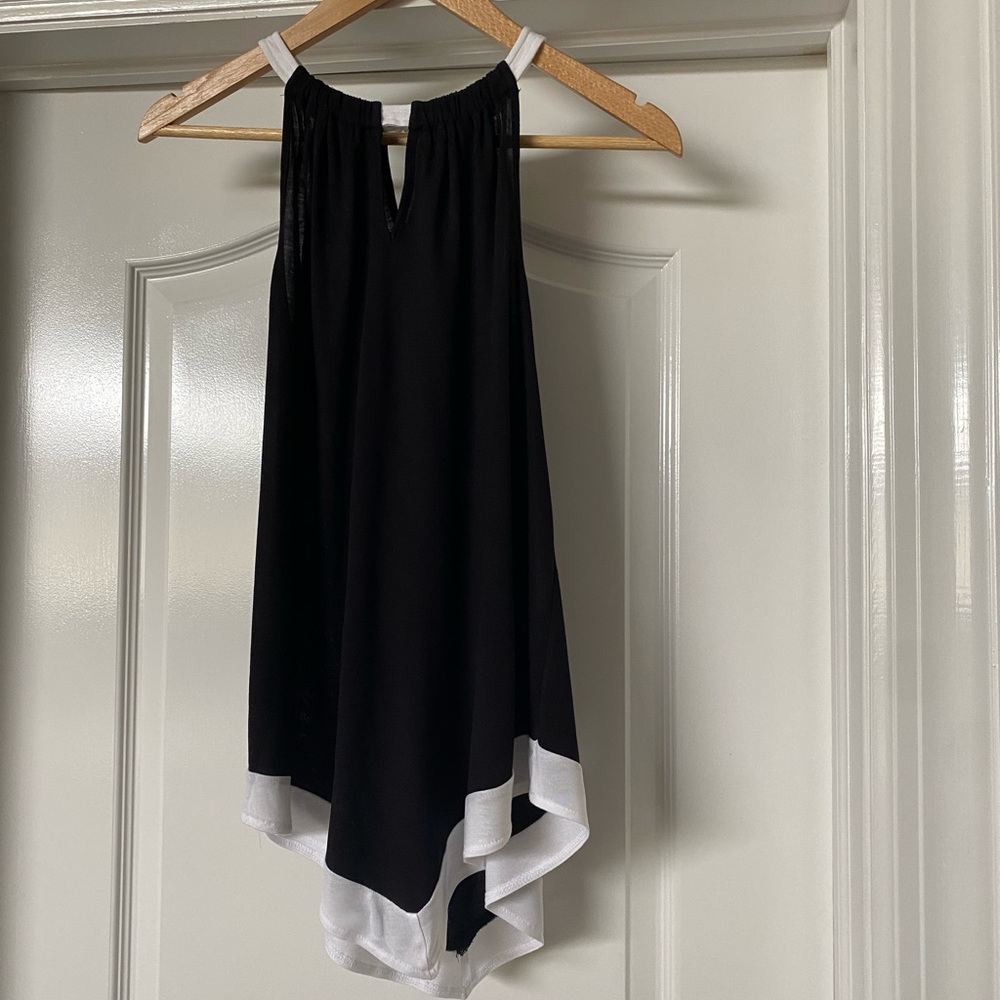 Inc women’s black top with white trim size small